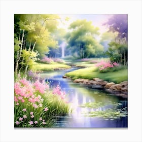 River In The Forest 4 Canvas Print