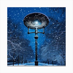 Street Lamp In The Snow Canvas Print