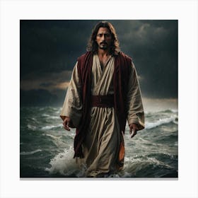 Jesus In The Water 1 Canvas Print