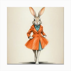 Rabbit In A Coat Canvas Print