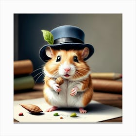 Hamster In A Hat 4 Canvas Print