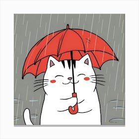 Cat In The Rain Canvas Print