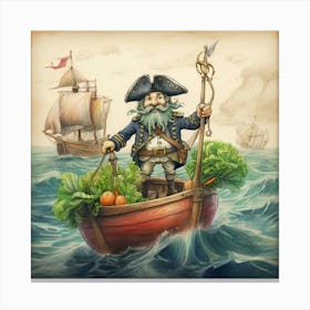 Pirate In A Boat 4 Canvas Print