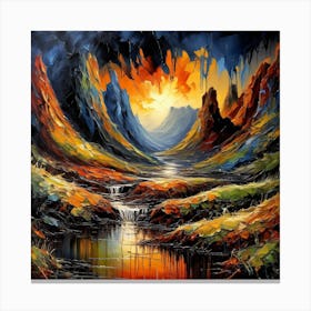 Sunset In The Mountains 3 Canvas Print