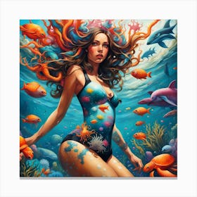 Octopus Girl Canvas Print