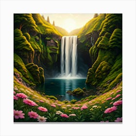 Waterfall In The Forest 1 Canvas Print