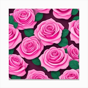 Pink Roses Wallpaper Canvas Print