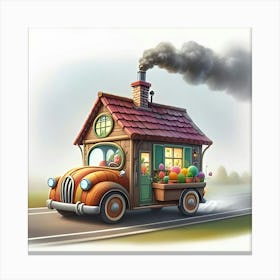 A Image Of A House Design As A Car 3 Canvas Print