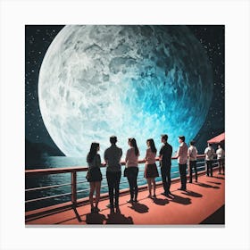 Moon And The Stars 24 Canvas Print