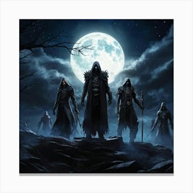 The Rising Undead In The Full Moon (22) Canvas Print