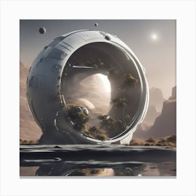 A Spacefaring Vessel With A Self Sustaining Ecosystem, Allowing Long Duration Journeys 4 Canvas Print