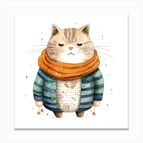 Cute Cat In Sweater 1 Canvas Print