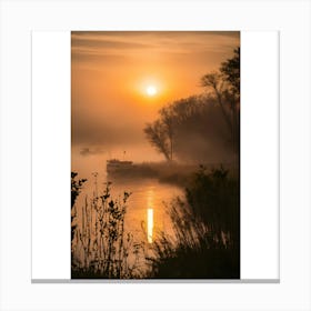 Sunrise On The River Canvas Print