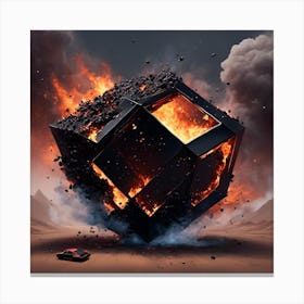 Cube Of Fire Canvas Print