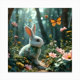 Butterfly Bunny Canvas Print