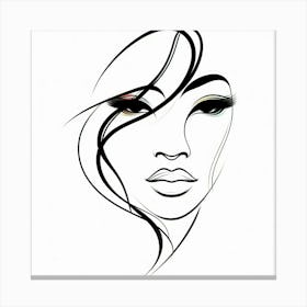 Asian Woman'S Face Canvas Print