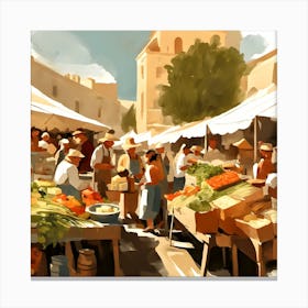 Market Stalls Canvas Print