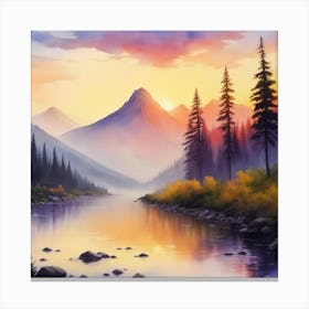 Sunset In The Mountains 2 Canvas Print