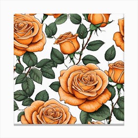 Orange Roses 5 Canvas Print