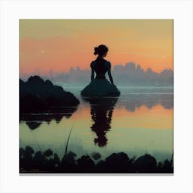 Sunset Girl Canvas Print