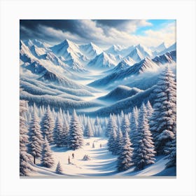 Snowy Mountains 1 Canvas Print