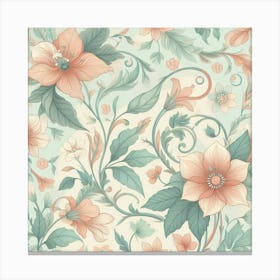 Floral Seamless Pattern Canvas Print