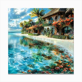 Bora Bora Beach House - Tropical Club Canvas Print