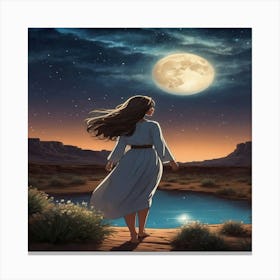 Full Moon In The Desert Canvas Print