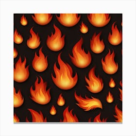 Flames On Black Background 3 Canvas Print