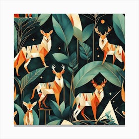 Deer In The Forest Canvas Print