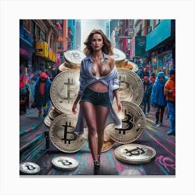 Bitcoin Woman Canvas Print