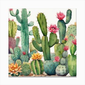 Cactus Print Botanical Canvas Print