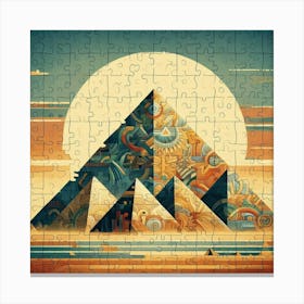 Abstract Puzzle Art Pyramids Egypt 1 Canvas Print