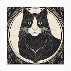 Cat In A Frame Canvas Print