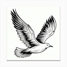 Line Art gull 1 Canvas Print