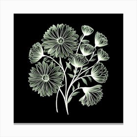 Kadupul Flower On A Black Background Canvas Print