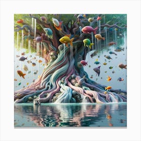 Fish Tree Canvas Print