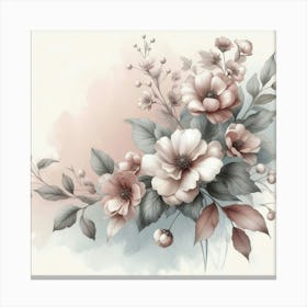 Flowers On A White Background 1 Canvas Print