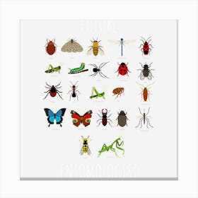 Future Entomologist Insect Chart Bug Types Canvas Print