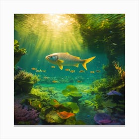 Fish Swimming In The Ocean Canvas Print