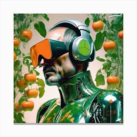 Robot With Headphones 5 Canvas Print