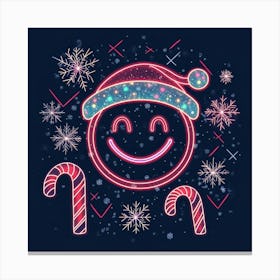 Happy Santa.Generated AI. Wall Art Print Canvas Print