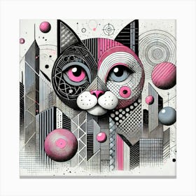 Luna Rail City Cat Canvas Print