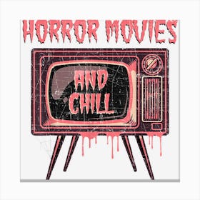 Horror Movies And Chill Retro Boho Halloween Spooky Vibes Canvas Print