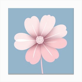 A White And Pink Flower In Minimalist Style Square Composition 613 Canvas Print