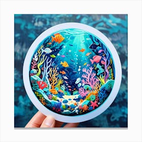 Bright Ocean Life Tiny World Collection Art Print 1 Canvas Print