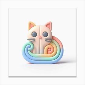 Cat On A Cloud Canvas Print