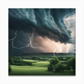 A Storm With A Beautiful Nature Scenery(6)(1) Canvas Print