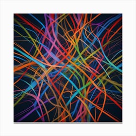 Abstract Colorful Lines 7 Canvas Print