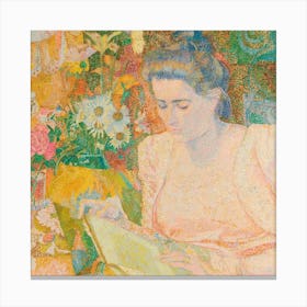 Woman Reading A Book 4 Canvas Print